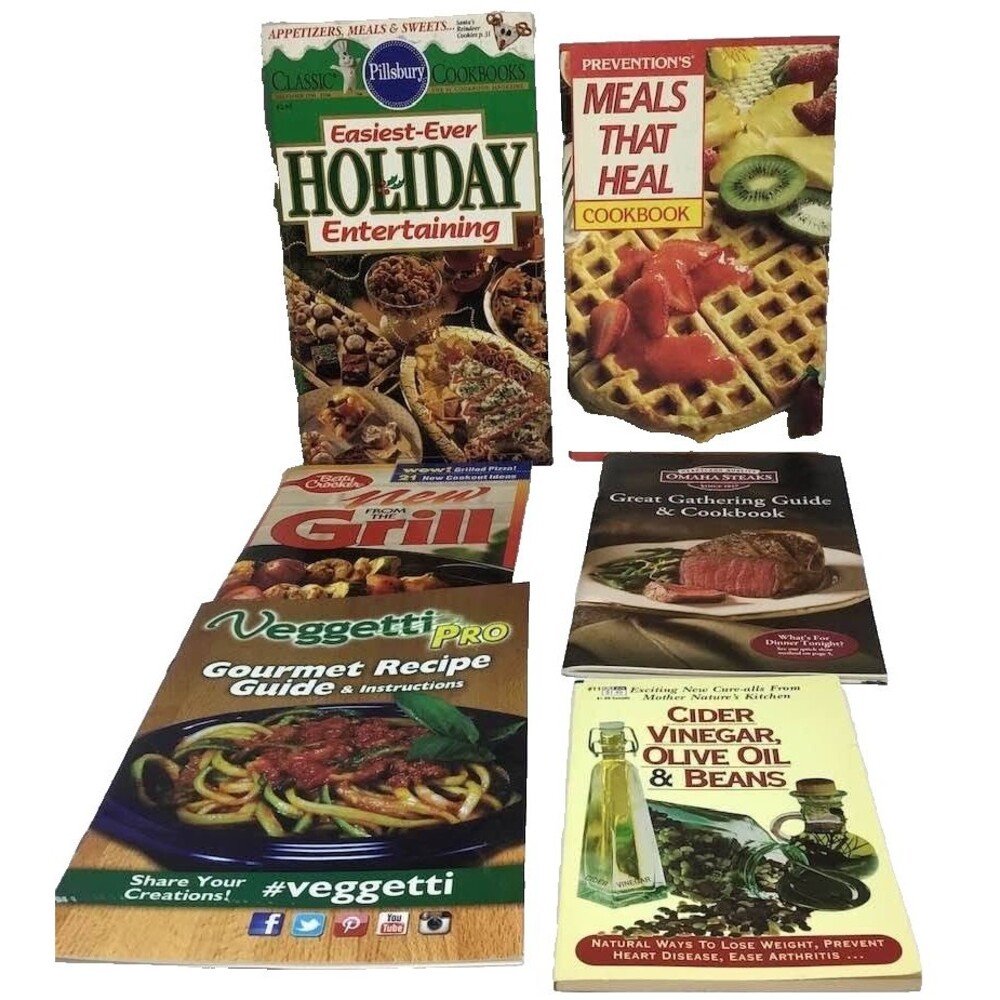 Lot Assorted Cookbooks Omaha Steak Health Holiday Heal Grill Cider Recipes Meals